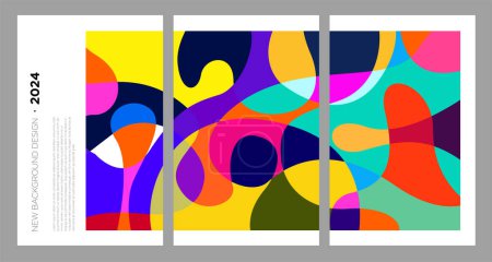 Ilustración de Vector Ilustración líquido colorido y fluido abstracto para la plantilla de banner 2024 diseño - Imagen libre de derechos