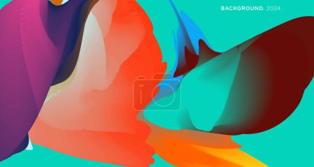 Illustration for Vector Colorful liquid and fluid background for summer collection 2024 Design - Royalty Free Image