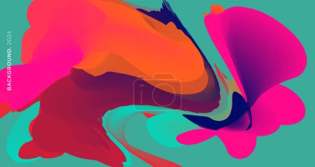 Ilustración de Vector fondo líquido y fluido colorido para la colección de verano 2024 diseño - Imagen libre de derechos