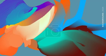 Illustration for Vector Colorful liquid and fluid background for summer collection 2024 Design - Royalty Free Image