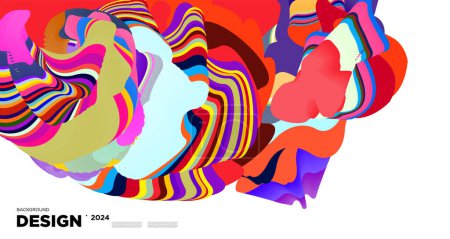 Illustration for Vector colorful abstract psychedelic liquid and fluid background pattern design - Royalty Free Image