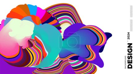Illustration for Vector colorful abstract psychedelic liquid and fluid background pattern design - Royalty Free Image