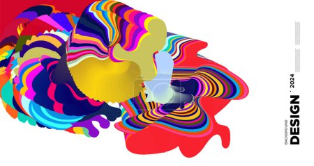 Ilustración de Diseño de patrón de fondo líquido y fluido psicodélico abstracto vectorial - Imagen libre de derechos