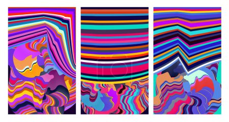 Illustration for Vector colorful abstract psychedelic liquid and fluid background pattern 2024 design - Royalty Free Image