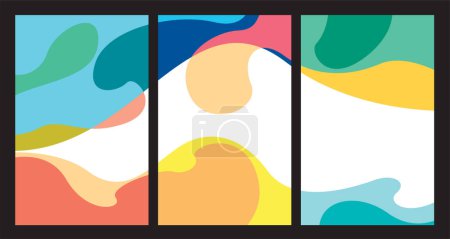 Illustration for Vector Illustration of colorful liquid and fluid abstract for banner template design - Royalty Free Image