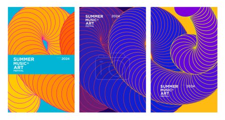 Illustration for Vector Colorful Abstract Fluid Background for Summer Art and Music Festival 2024 Design - Royalty Free Image