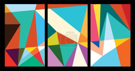 Ilustración de Cartel geométrico abstracto colorido del vector para el verano 2024 Diseño - Imagen libre de derechos