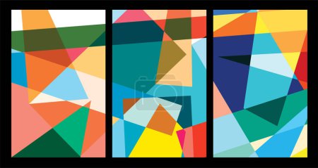 Illustration for Vector colorful abstract geometric poster for Summer 2024 Design - Royalty Free Image