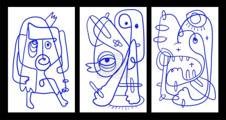 Ilustración de Ilustración abstracta del doodle de los niños del vector para el diseño del libro para colorear del verano - Imagen libre de derechos