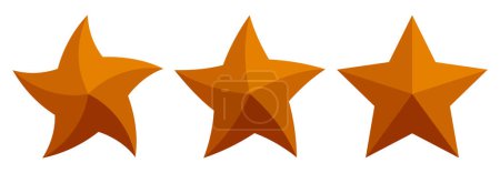 Foto de Conjunto de tres estrellas rojas. forma de estrella 3d icono. - Imagen libre de derechos