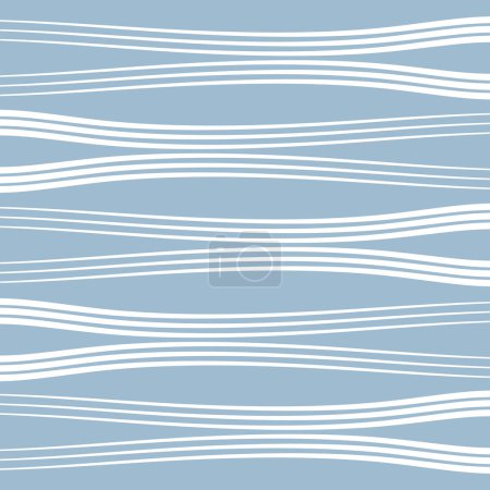 Ilustración abstracta simple con decoración de líneas horizontales blancas sobre fondo azul claro