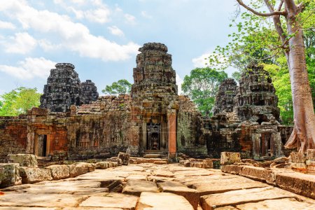 Photo for Mysterious ruins of Ta Prohm temple in ancient Angkor, Siem Reap, Cambodia. Angkor is a popular tourist attraction. - Royalty Free Image