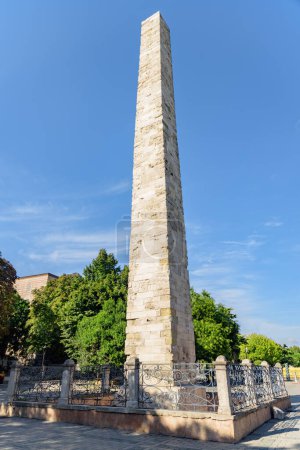 Photo for Awesome view of the Walled Obelisk (Constantine's Obelisk) in Sultanahmet Square of Istanbul, Turkey. The roman monument is a popular tourist attraction in Turkey. - Royalty Free Image