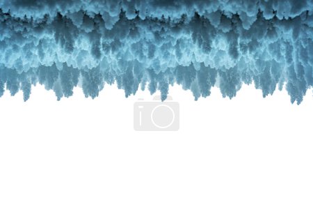 Téléchargez les photos : Hiver Noël fond de neige gelée pousse sur le plafond de la grotte de neige isolé sur fond blanc - en image libre de droit