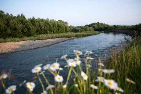 Foto de Río Dnisrter Dnestr en el oeste de Ucrania en la hora de verano. paisajes ucranianos - Imagen libre de derechos
