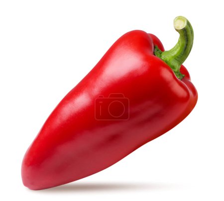 Photo for Ripe red pepper close-up on a white background. Isolated - Royalty Free Image