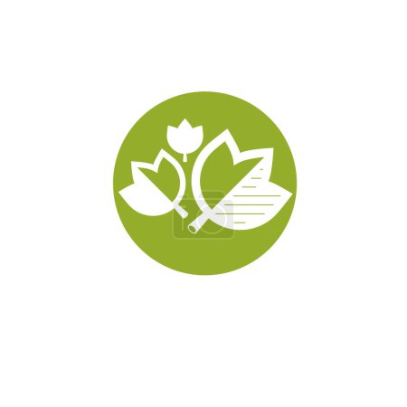 Illustration for Vector spring leaves vector illustration. Alternative medicine concept, phytotherapy logo. - Royalty Free Image