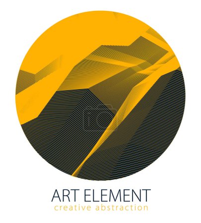 Illustration for Perfect art and design element of  great lines surface texture in a shape of circle. Vector abstract 3d perspective background for layouts, posters, banners, print and web. Cool and motional. - Royalty Free Image