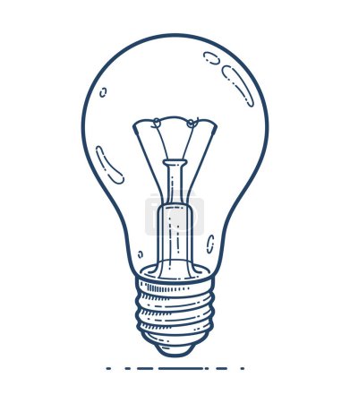 Téléchargez les illustrations : Idée ampoule vecteur simple icône linéaire, symbole d'art de la science et du secteur d'activité, solutions créatives. - en licence libre de droit