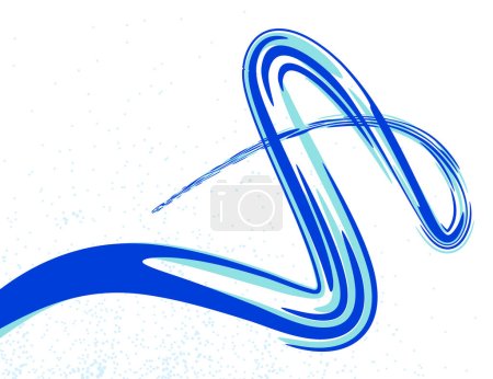 Flowing fluid 3D dimensional abstract vector shape, dynamic design element background, energy flowing in perspective, science or technology theme.