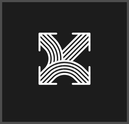 Ilustración de Arrow vector original logo isolated, pictogram symbol of double arrows dynamic sign, linear icon concept. - Imagen libre de derechos