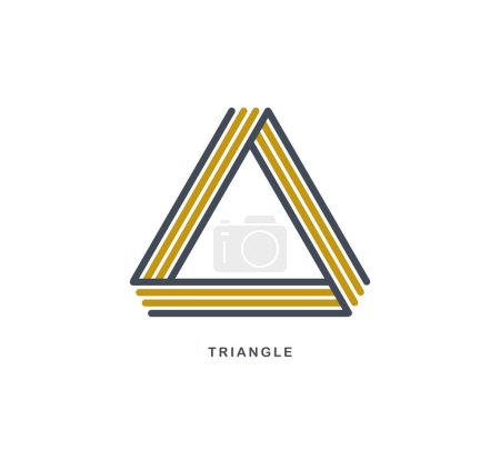 Illustration for Triangle linear vector symbol isolated on white background, sacred geometry ancient sign, logo or emblem. - Royalty Free Image