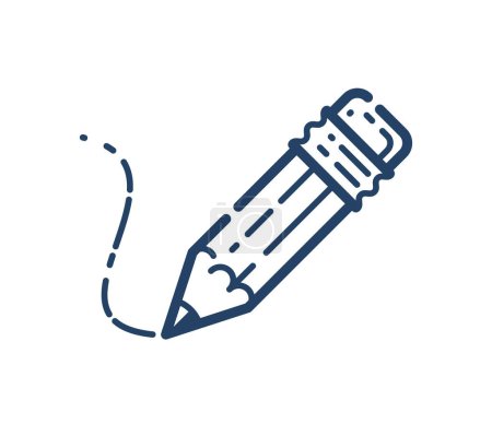 Illustration for Pencil vector simple linear icon, education and science line art symbol, write and draw artist. - Royalty Free Image