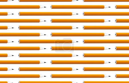 Illustration for Pencils seamless vector wallpaper, different pencils endless pattern background. - Royalty Free Image