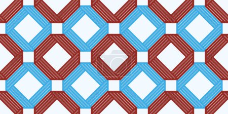 Illustration for Lattice geometric seamless pattern vector design, trendy retro style minimal grid tiling, net linear art. - Royalty Free Image