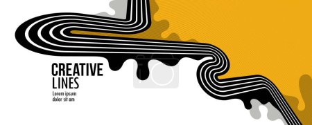 Illustration for Lines in motion vector abstract background, 3D perspective creative optical design with stripes, sound and music concept, flowing lines. - Royalty Free Image