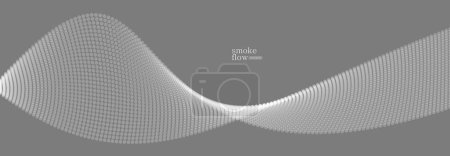 Illustration for Abstract vector smoke background, wave of flowing circles particles, grey abstract illustration, smooth and soft design, relaxing image. - Royalty Free Image
