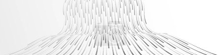 Ilustración de Tecnología vector fondo abstracto con líneas de flujo de big data, abstracción 3D de nanotecnología y ciencia, electrónica y estilo digital, perspectiva dimensional de red de alambre. - Imagen libre de derechos