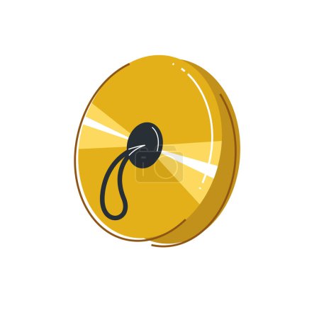 Illustration for Cymbals musical instrument vector flat illustration isolated over white background, classical percussion music instruments. - Royalty Free Image