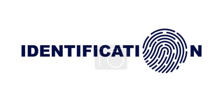 Illustration for Finger print vector simple logo or icon, incognito man concept, unidentified person, people search, biometric identification. - Royalty Free Image