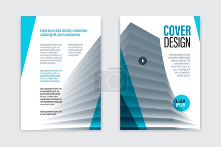 Illustration for A4 format brochure or flyer for business advertising with front and back pager vector abstract design, modern leaflet or annual report, cover or presentation corporate trendy style. - Royalty Free Image