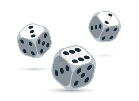 Illustration for Dice vector 3d objects isolated illustration, gambling games design, board games, realistic cubes fortune luck. - Royalty Free Image