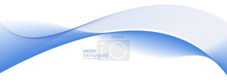 Illustration for Curve shape flow vector abstract background in light blue gradient, dynamic and speed concept, futuristic technology or motion art. - Royalty Free Image