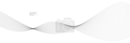 Ilustración de Fondo abstracto vectorial con onda de partículas que fluyen, humo que fluye diseño gris claro, imagen relajante suave y suave. - Imagen libre de derechos