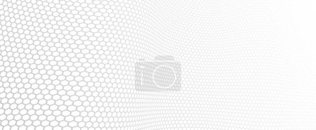 Illustration for Hexagons pattern in 3D perspective vector abstract background, technology theme network and big data image. - Royalty Free Image