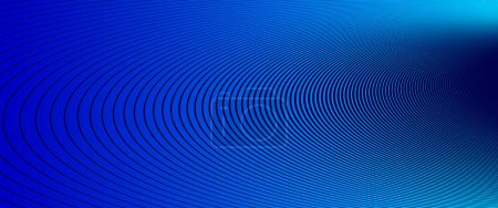 Illustration for Blue lines in 3D perspective vector abstract background, dynamic linear minimal design, wave lied pattern in dimensional and movement. - Royalty Free Image