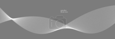 Ilustración de Fondo abstracto vectorial con onda de partículas que fluyen, diseño gris que fluye humo, imagen relajante suave y suave. - Imagen libre de derechos