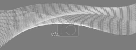 Illustration for Abstract vector smoke background, wave of flowing circles particles, grey abstract illustration, smooth and soft design, relaxing image. - Royalty Free Image