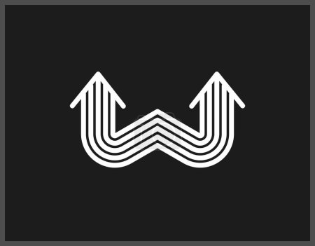 Illustration for Concept arrows vector logo isolated, double arrows symbol pictogram, stripy icon of arrow. - Royalty Free Image