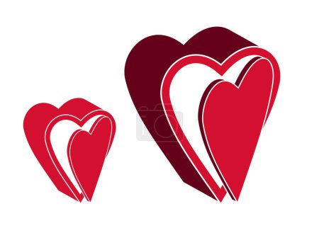 Illustration for Heart open with door vector simple icon or logo, graphic design element with concept of being open for new feelings, help aid and assistance idea, care and family. - Royalty Free Image