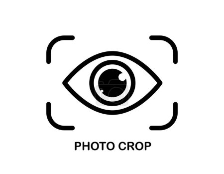 Illustration for Crop view icon with human eye vector icon isolated on white. - Royalty Free Image