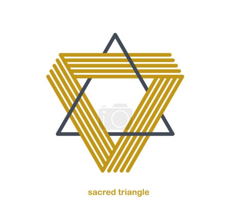 Illustration for Triangle linear vector symbol isolated on white background, sacred geometry ancient sign, logo or emblem. - Royalty Free Image