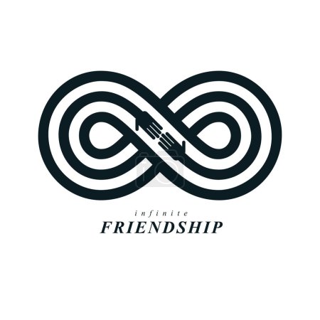 Illustration for Friends Forever, everlasting friendship conceptual vector symbol isolated on white background. - Royalty Free Image