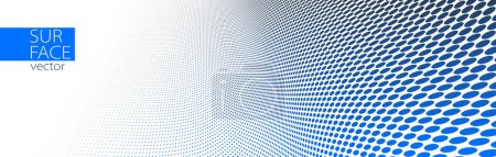 Ilustración de Fondo abstracto vectorial punteado, puntos azules y grises en flujo de perspectiva, abstracción de textura de punto, imagen de tecnología de big data, fondo fresco. - Imagen libre de derechos