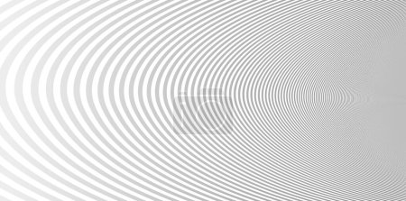 Illustration for Light grey lines in 3D perspective vector abstract background, dynamic linear minimal design, wave lied pattern in dimensional and movement. - Royalty Free Image