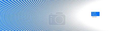 Ilustración de Puntos azules y grises en perspectiva 3D vector fondo abstracto, diseño fresco patrón punteado, corriente de onda de la tecnología de la ciencia o plantilla en blanco de negocios para anuncios. - Imagen libre de derechos